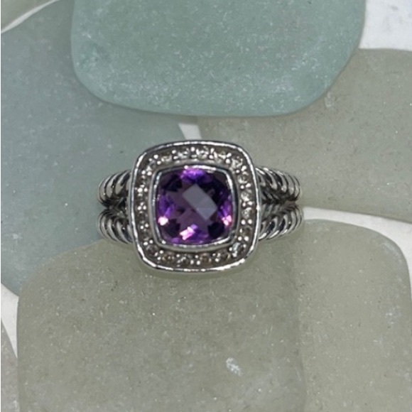 David Yurman Jewelry - David Yurman Petite Albion Amethyst Ring With Pave’ Diamonds